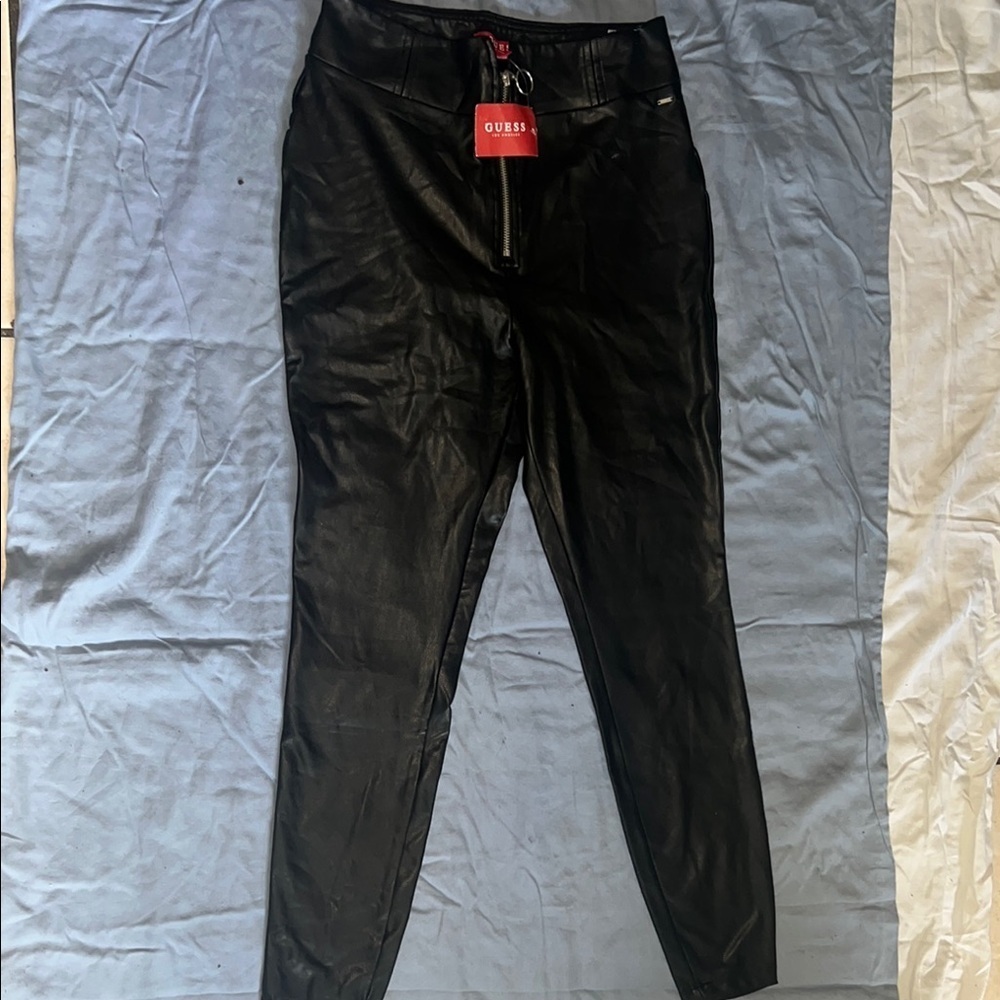 GUESS Sleek Black Leatherette Trousers
